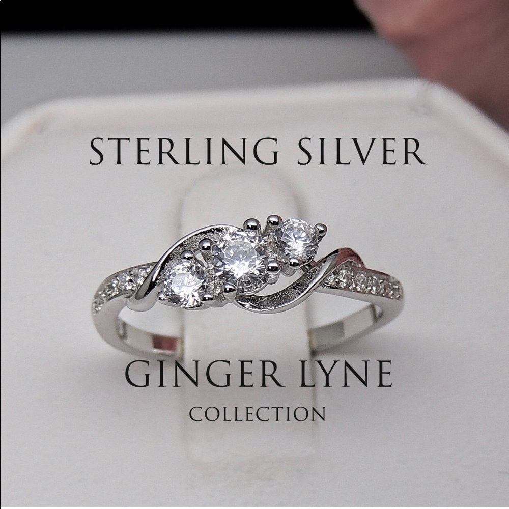 NEW 925 Sterling Silver 3-Stone Ring